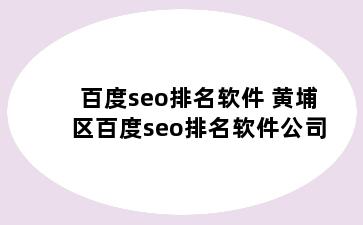 百度seo排名软件 黄埔区百度seo排名软件公司